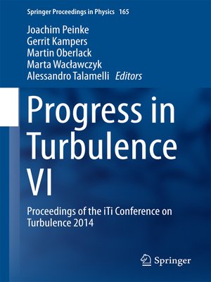 cover image of Progress in Turbulence VI